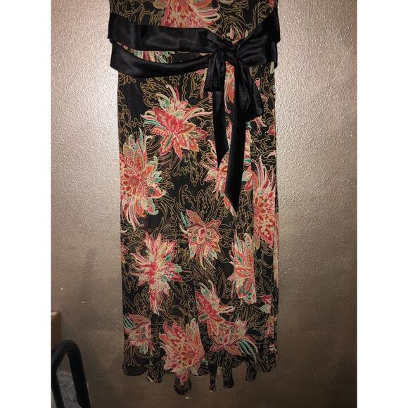 Evan Picone Boho Cottagecore Faux Wrap Empire Waist Surplice Cocktail Dress - Picture 6 of 10